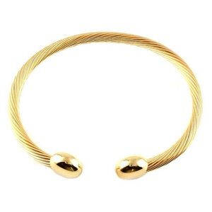 Twisted Cable Wire Cuff Bangle Bracelet
